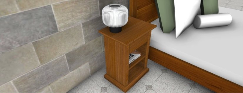 Noční stolek Victorian - Dub - Zásuvka: Ne, Odstín: 3119 - silk grey